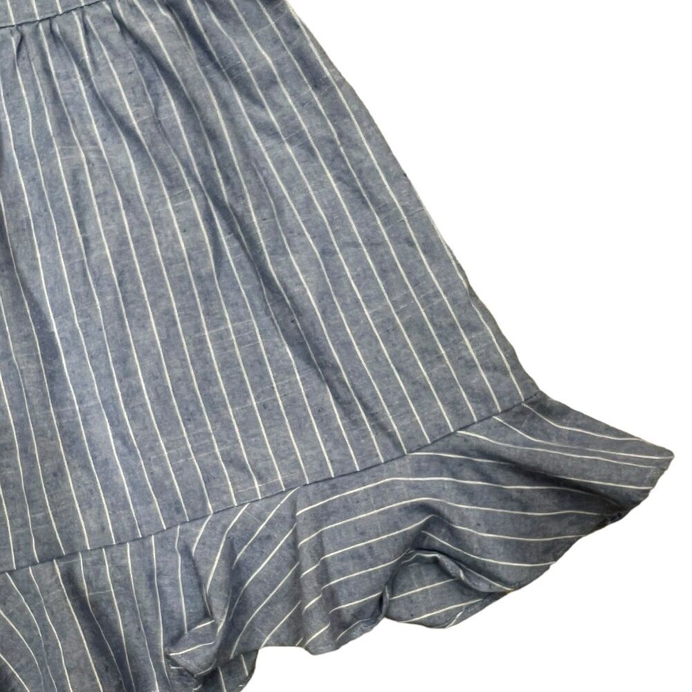 Superdown Revolve Blue Livia Striped Ruffle Open Back Mini Dress S - Picture 6 of 6